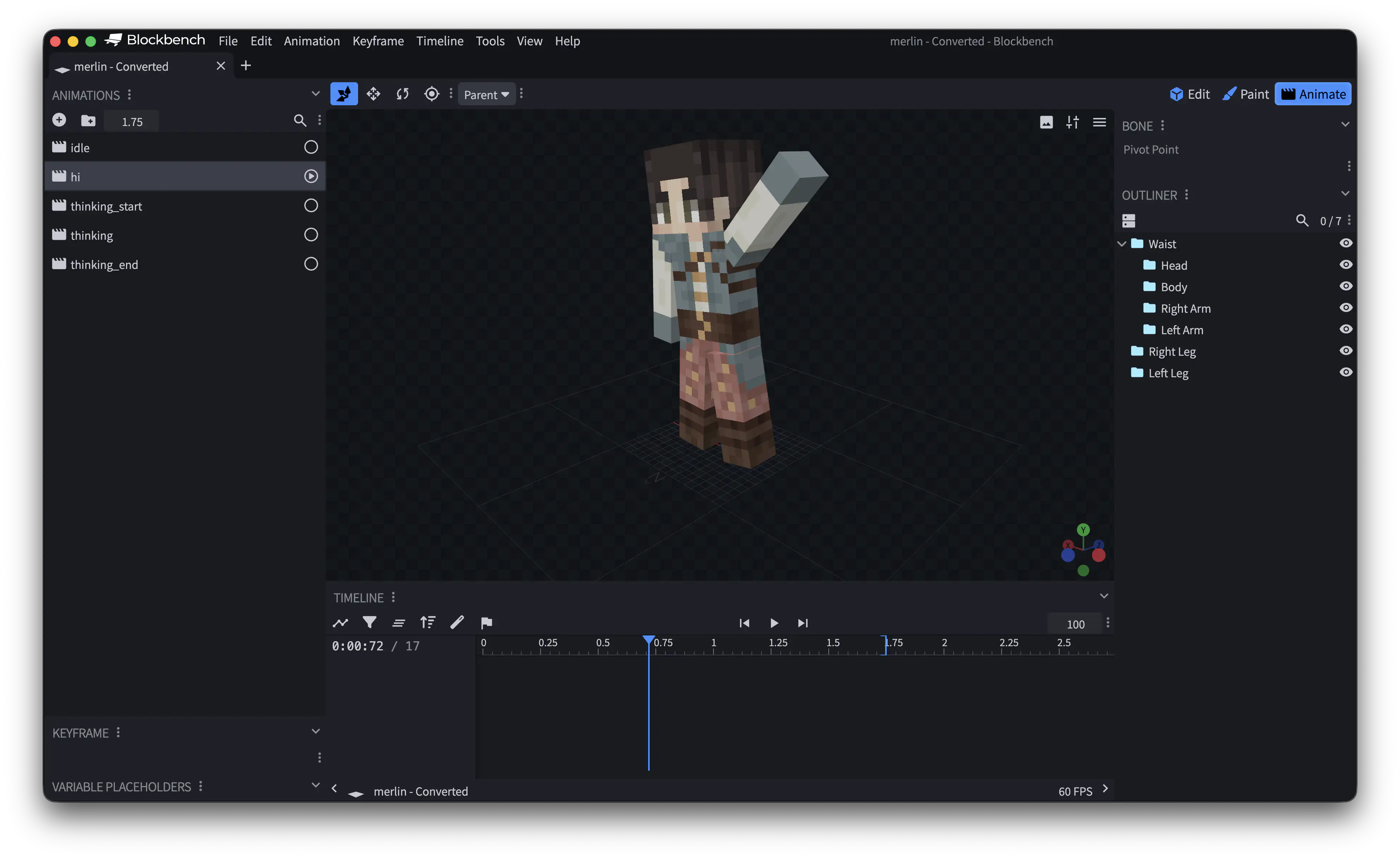 Merlin in Blockbench